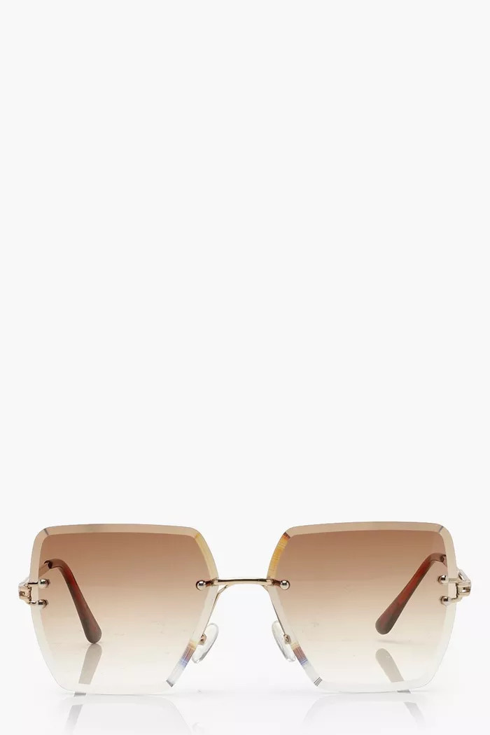 Square Brown Lens Oversized Sunglasses | Boohoo.com (UK & IE)