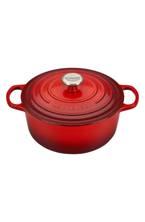 Le Creuset Signature 5.5-Quart Round Enamel Cast Iron French/Dutch Oven in Cerise at Nordstrom | Nordstrom