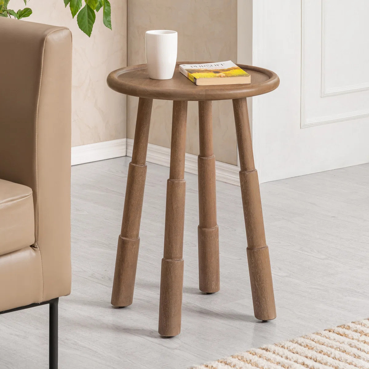 Latitude Run\u00ae Bali Solid Wood Round Tray Top End Table | Wayfair | Wayfair North America