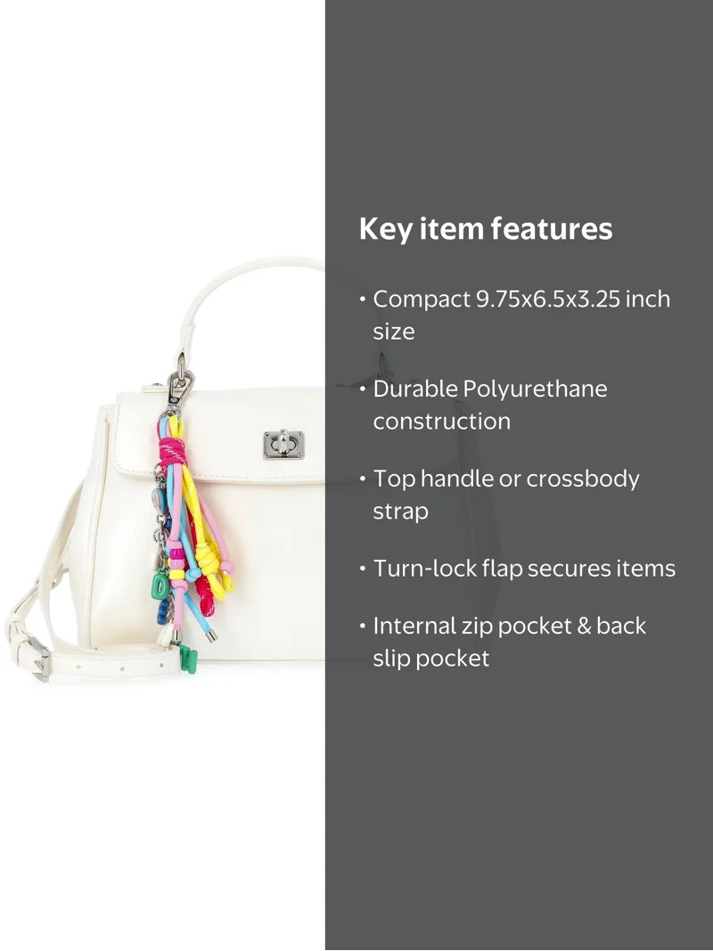 Madden NYC Women's Flap Top Handle Bag, White | Walmart (US)