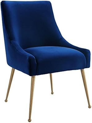 Tov Furniture The Beatrix Collection Modern Style Living Room Velvet Upholstered Side Chair, Navy | Amazon (US)