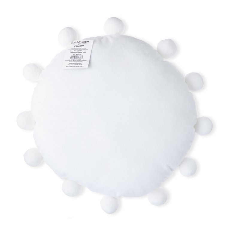 Halloween Pompom Ghost Decorative Pillow, Multi-color, 13", Way to Celebrate | Walmart (US)