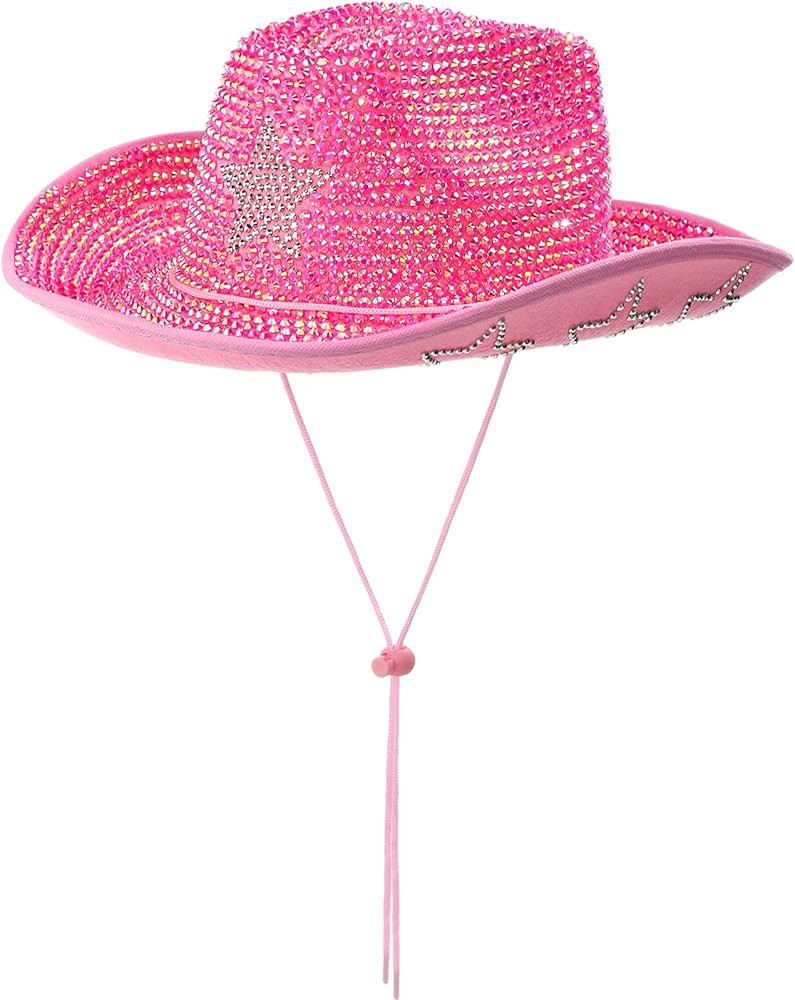 Rhinestone Cowboy Hats for Women Cowgirl Diamond Western Disco Crystal Hat for Carnival Wedding C... | Amazon (US)