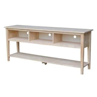 International Concepts 72 in. Unfinished Wood TV Stand Fits TVs Up to 72 in. with Cable Managemen... | The Home Depot