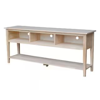 International Concepts 72 in. Unfinished Wood TV Stand Fits TVs Up to 72 in. with Cable Managemen... | The Home Depot