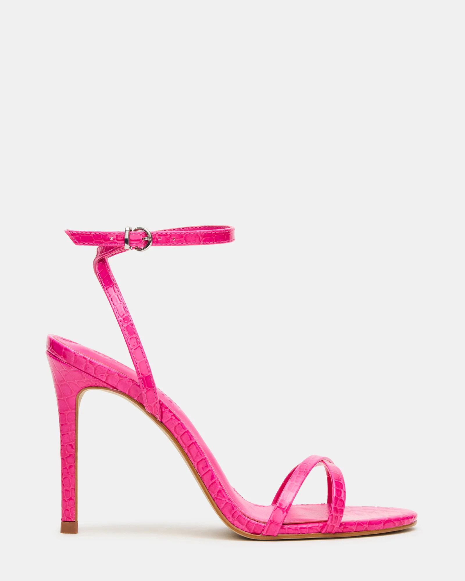 JYPSEY Pink Crocodile Strappy Stiletto Women's Heel | Steve Madden (US)