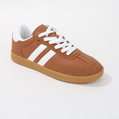 Berness Women's Lisa Retro Stripe Gum Sole Sneakers with Suede Accent | Target