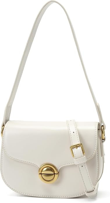 Women's small crossbody bag, vintage saddle-shaped shoulder bag, PU leather mini wallet with adju... | Amazon (US)