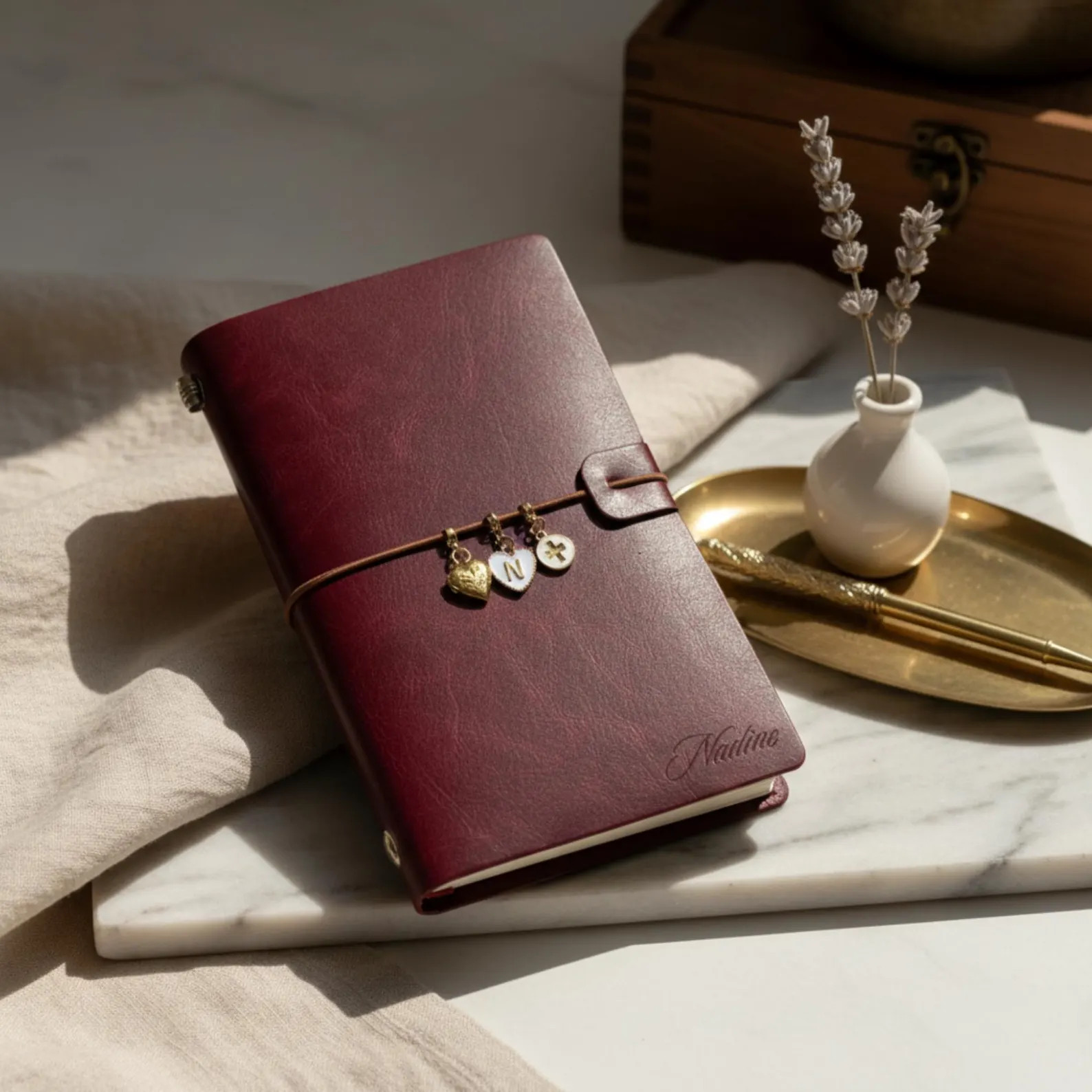 Personalized traveler leather journal notebook custom vegan leather engraved refillable luxury jo... | Etsy (Global)