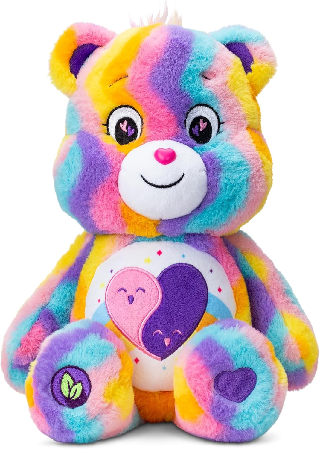 Care Bears 14" Friends Forever Bear Plushie - Tie-Dye Multicolored Made from Recycled Materials! ... | Amazon (US)