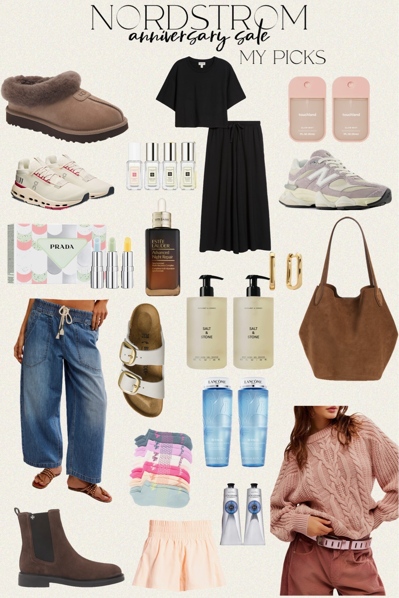 Nordstrom anniversary sale preview- preview 
My pick

L'Occitane Shea Butter Hand Cream Duo | UGG Tazzette Genuine Slippers | Birkenstock
Arizona Big Buckle Slide | SALT & STONE Bergamot & Hinoki Body Wash | Jo Malone London Discovery Set | On Cloudtilt Athletic Sneaker | Prada
Mini Moisturizing Lip Balm
Trio | TOUCHLAND
Rosewater Glow Mist Duo | Lancôme Bi-Facil Eye Makeup Remover | ESTEE LAUDER Advanced Night Repair Synchronized Multi-Recovery Complex | Open Edit Comfy Jersey Pajamas Set | Free People
Easy Peasy Wide Leg Mid Rise Denim Drawstring Pants | Free People FP Movement Get Your Flirt On Shorts | Madewell
The Shopper Tote in Soft
Grain Suede | Monica Vinader
Alta Slim Huggie Hoop Earrings | Tory Burch
Chelsea Boot

#LTKootd #LTKSaleAlert #LTKSeasonal