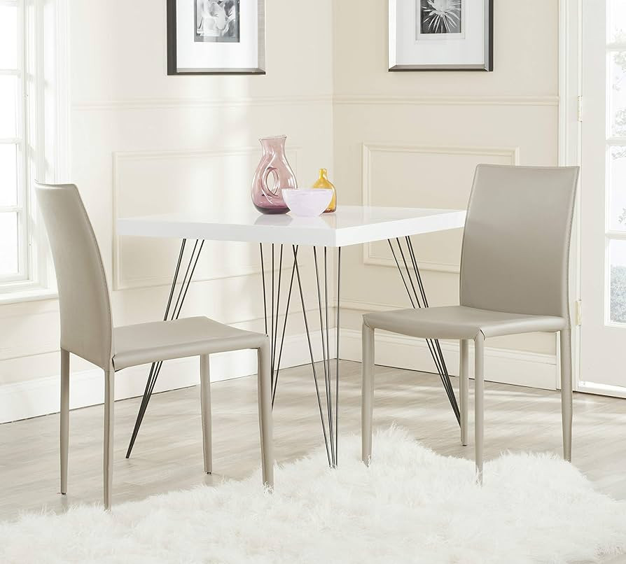 Safavieh Home Collection Karna Modern Light Grey Dining Chair (Set of 2) | Amazon (US)
