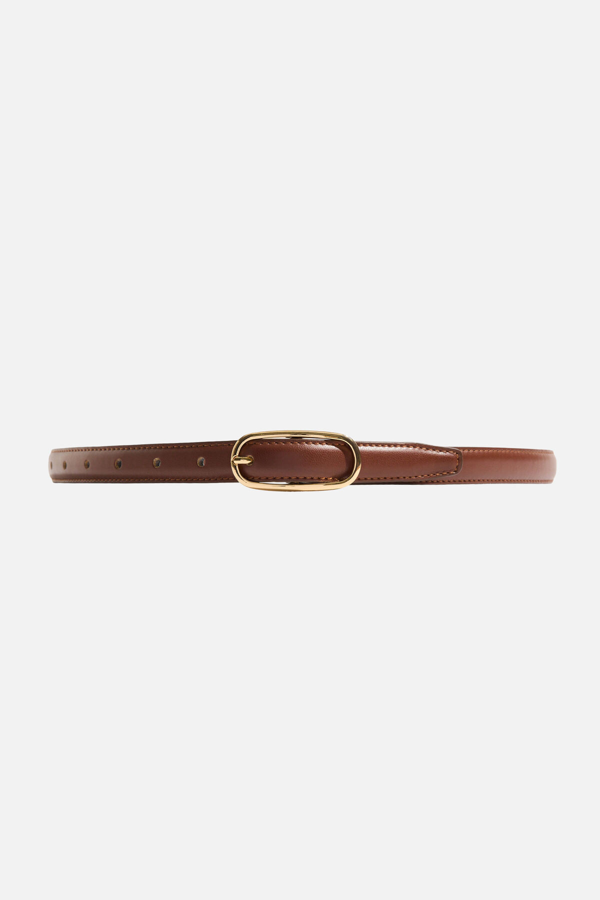 Oval Super Slim Faux Leather Belt | Dynamite Clothing
