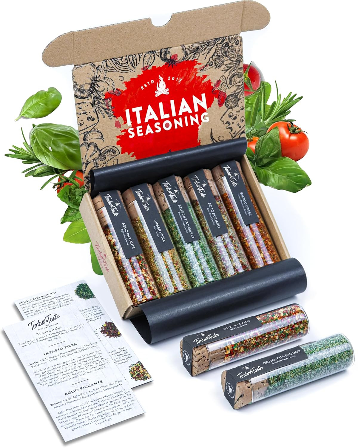 TIMBER TASTE® Italian Spice Gift Set | Gourmet Italian Seasoning for Pasta & Pizza | Gift Set fo... | Amazon (US)