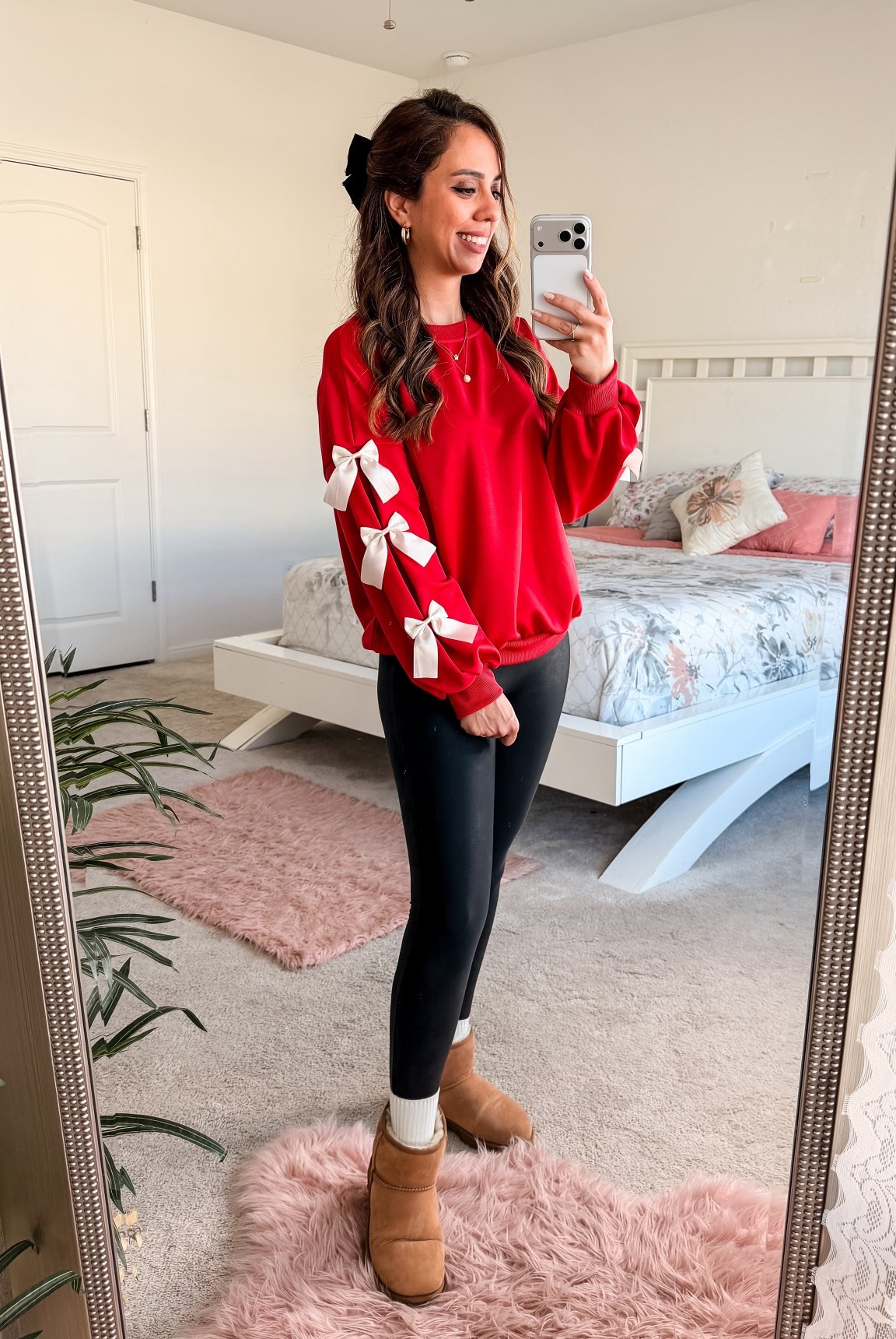 💕 Trying on this bestselling red holiday sweater with bows on the sleeves for a casual Christmas outfit🎄✨

💕 So soft, comfy and fits TTS. For reference: 5’3” • 122 lbs • 25” waist  & wearing my usual size small

💕 It comes in black too + currently on sale👏


holiday sweater
red holiday sweater
bow sweater
bow sleeve sweater
cute winter sweater
holiday outfit
christmas outfit
festive outfit
winter style
winter fashion
holiday fashion
holiday sweater sale
on sale
affordable sweater
cozy sweater
soft sweater
cute knitwear
holiday looks
amazon finds
tiktok shop finds
gift ideas
holiday gifts
winter wardrobe
best sweaters
party outfit
christmas style
holiday season outfits
black sweater
red sweater
bestseller sweater

#LTKgrwm #LTKootd #LTKHoliday
