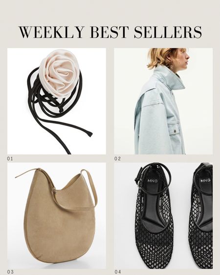 The bestselling items from my LTK this week 🖤
Rose 3d necklace | Pale denim jacket | Light beige suede bag | Mesh sandals | Alaia dupes | Flower aesthetic | ballerina flats 

#LTKshoecrush #LTKitbag #LTKFestival