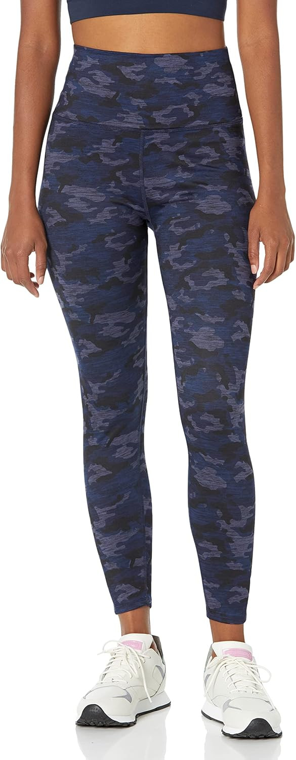 Amazon.com: Core 10 Women's All Day Comfort 24" High-Waist 7/8 Crop Yoga Legging, Navy Heather, C... | Amazon (US)