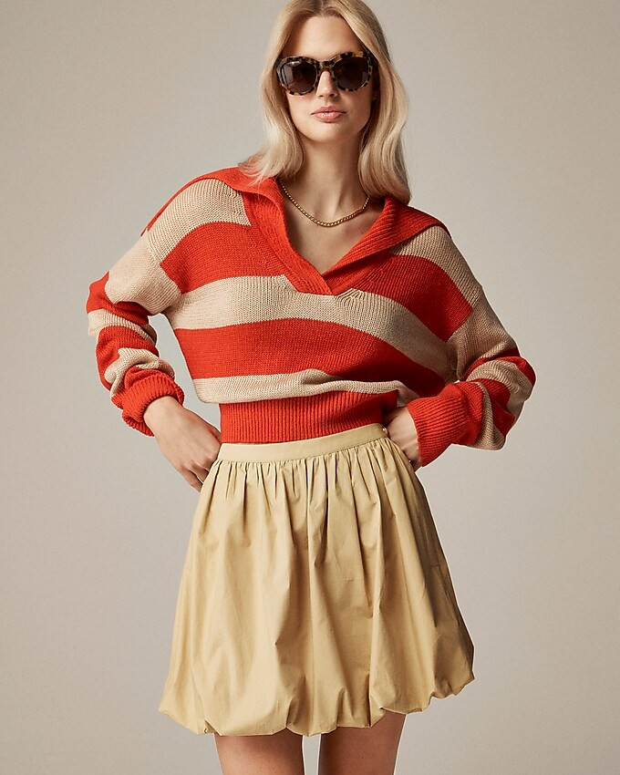 Mini bubble-hem skirt in cotton poplin | J. Crew US