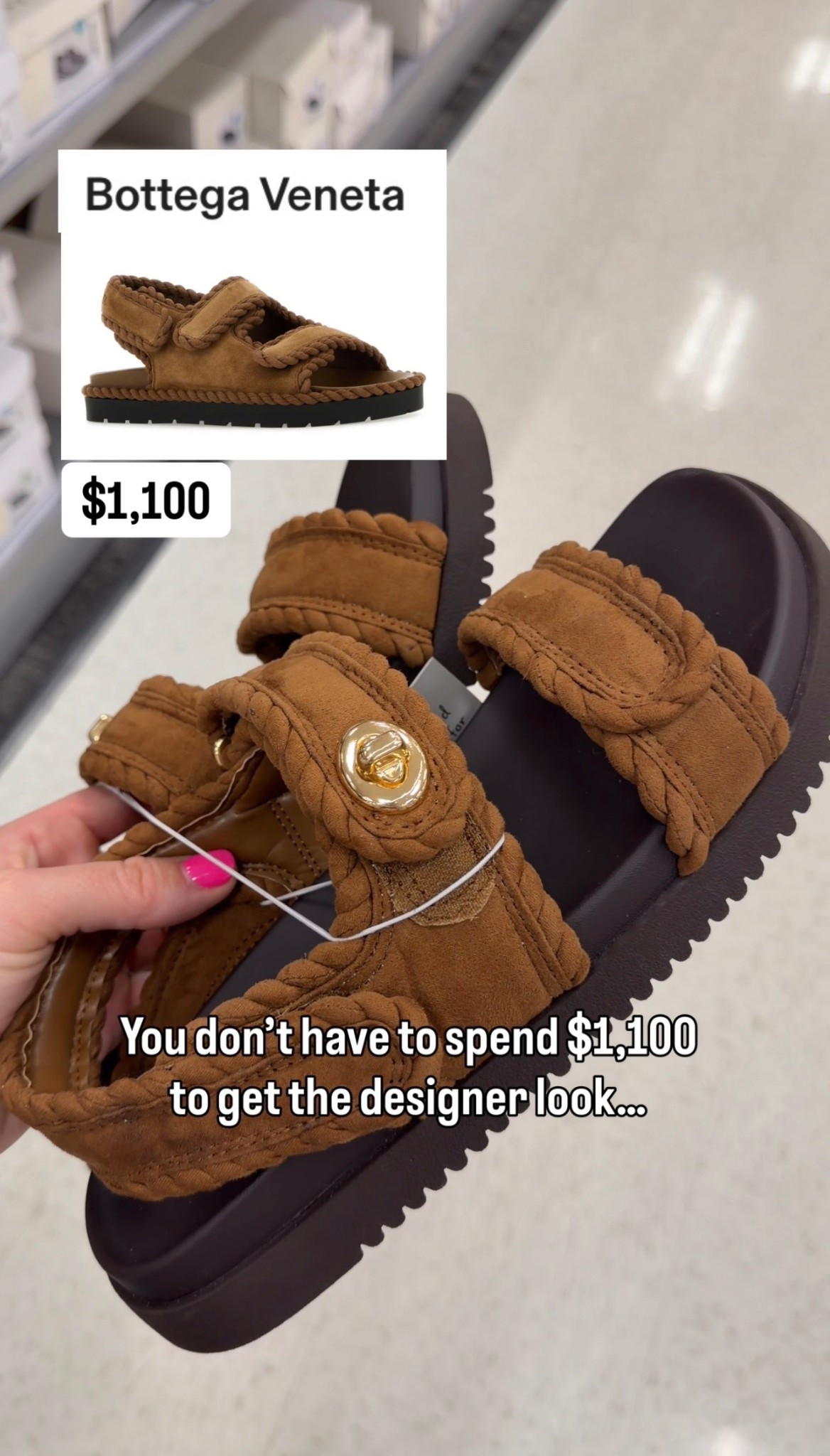 Bottega Veneta braided sandals dupe — I spotted these Target sandals and they totally give that designer braided strap, suede-look, luxe neutral vibe without the $1,100 price tag. The chunky sole makes them feel modern and a little elevated (still easy to walk in), and the warm brown color is the kind of everyday summer sandal that works with denim, linen sets, dresses, shorts, and all your travel outfits when you want that “quiet luxury” look for less. If you’ve been searching for a Bottega Veneta sandals dupe, a designer-inspired Target find, or an affordable braided sandal that looks expensive, this is the one. Linked both here.

#LTKOver40 #LTKmomlife #LTKootd