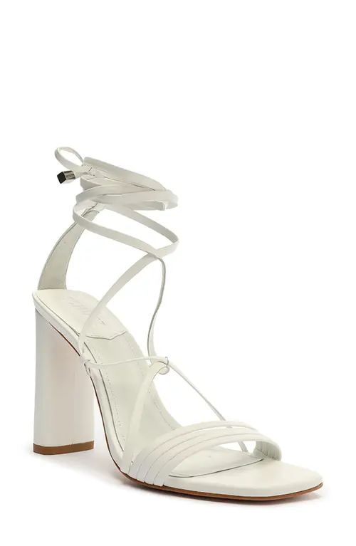 Schutz Glenna Ankle Tie Sandal in White at Nordstrom, Size 8 | Nordstrom