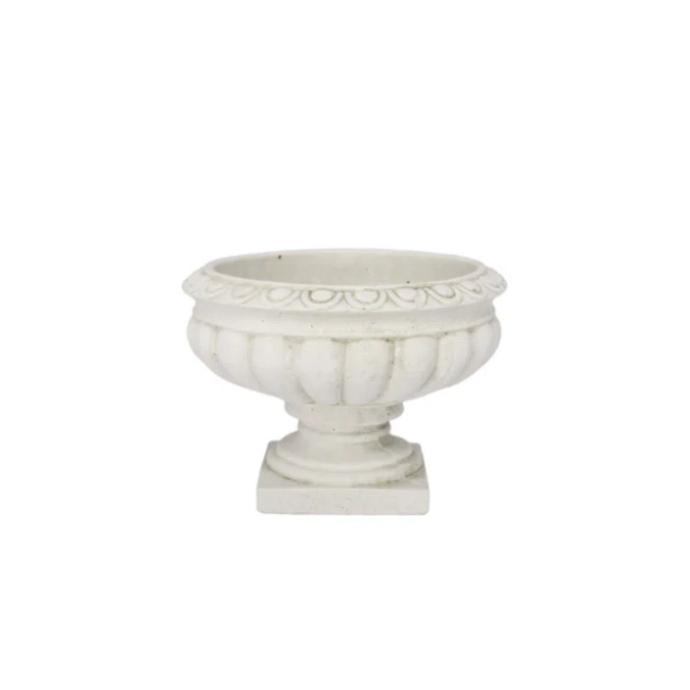 Cement Low Classic Urn Vase Md Antique White Wash Finish | Wayfair North America