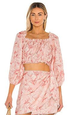 Show Me Your Mumu Claudia Crop Top in Pink Majestic Palm from Revolve.com | Revolve Clothing (Global)