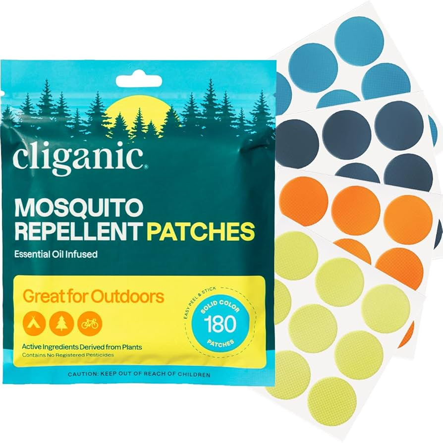 Cliganic Mosquito Repellent Stickers (180 Pack) - Patches for Kids & Adults, Natural DEET-Free, C... | Amazon (US)