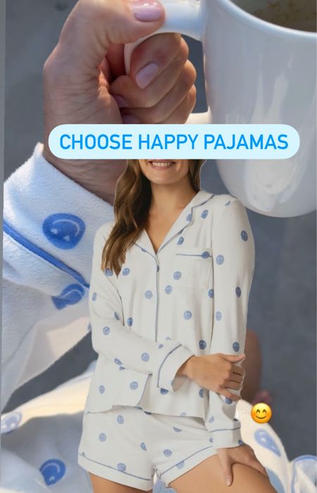 Wearing a size medium in the choose happy pajamas 

#LTKOver40