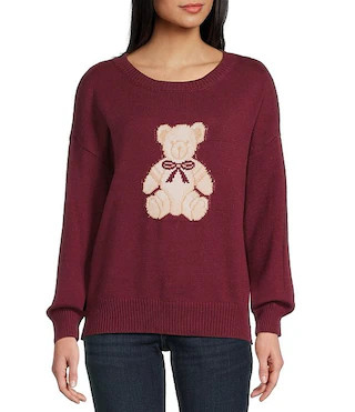 Teddy Bear Long Sleeve Sweater | Dillard's