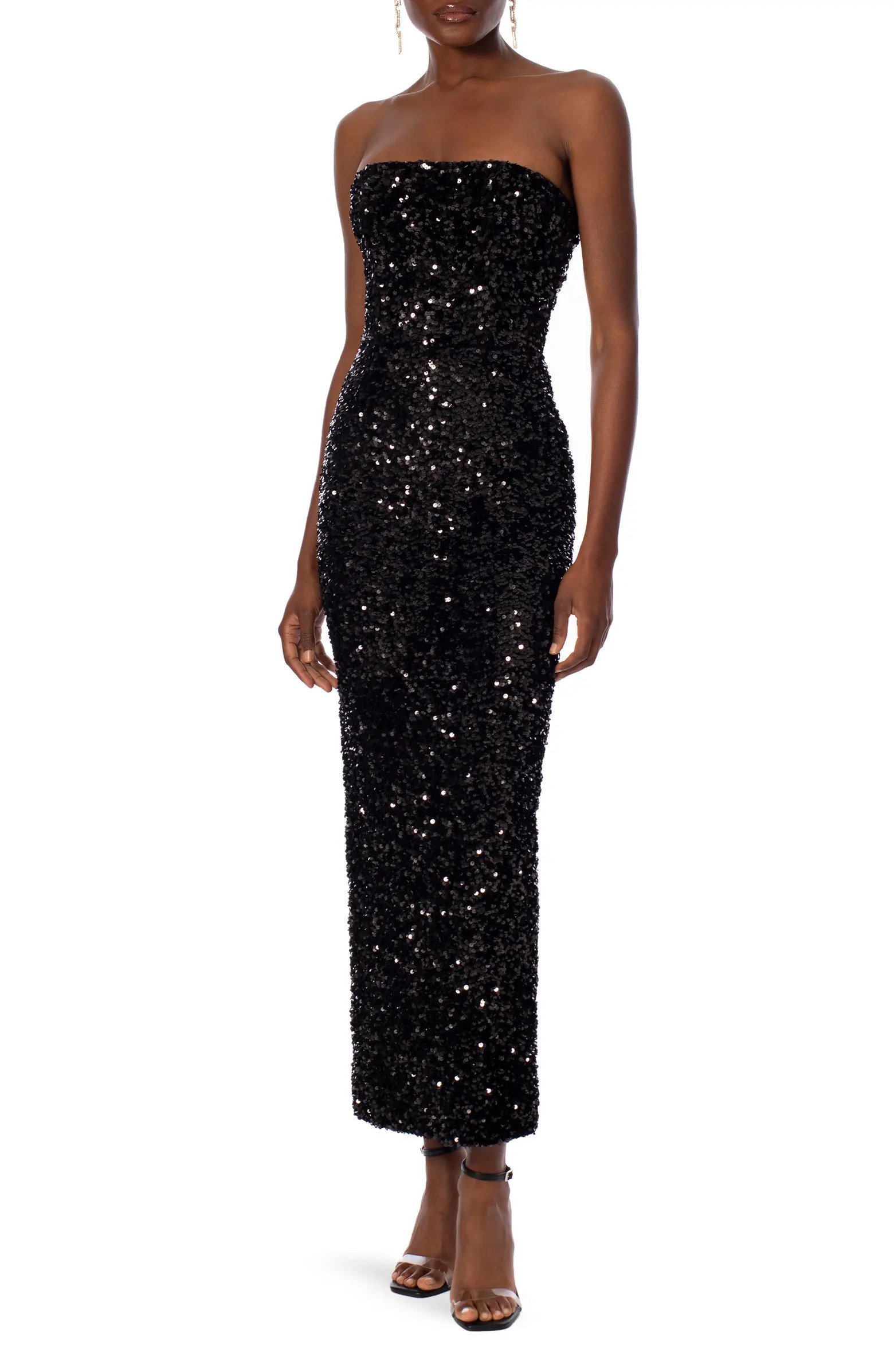 Leslie Sequin Strapless Gown | Nordstrom