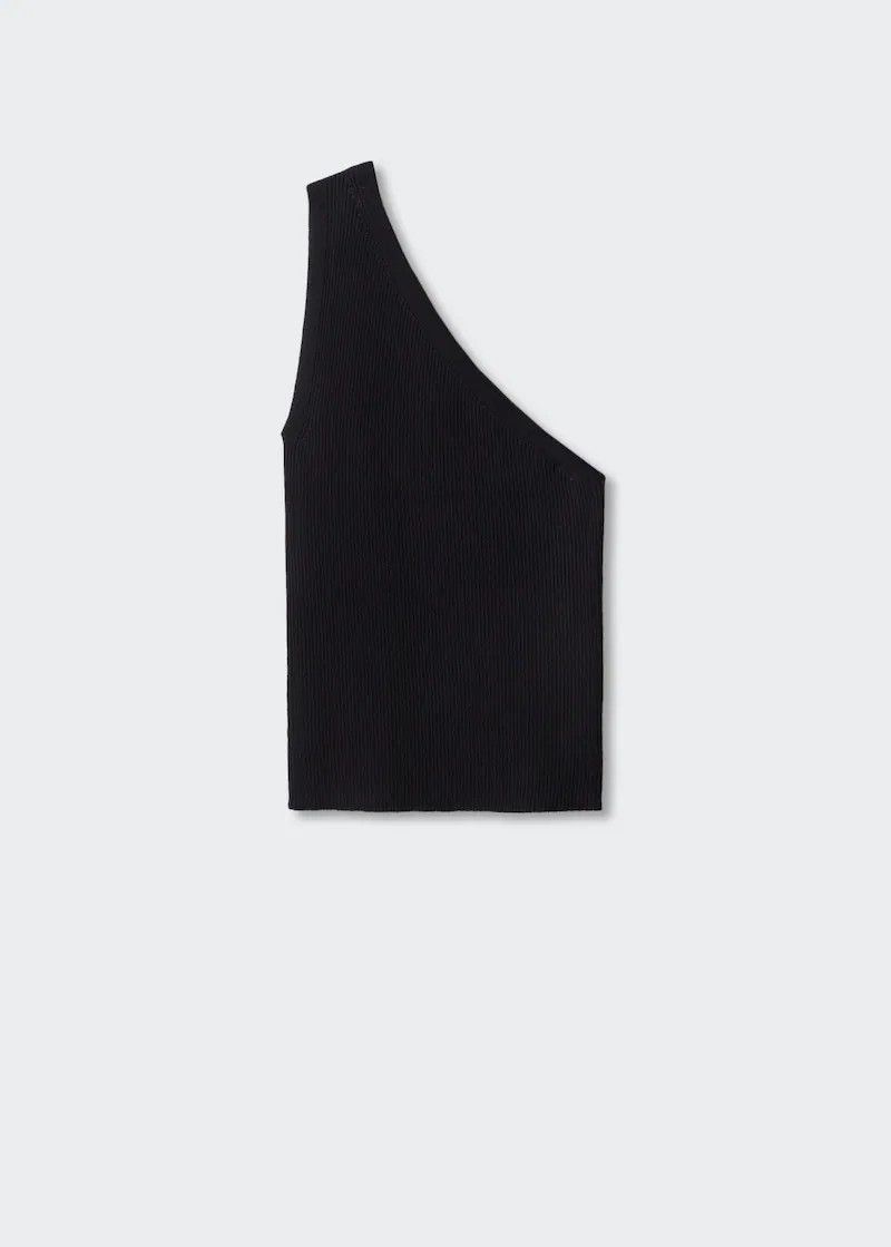 Asymmetrical-neck knitted top | MANGO (US)