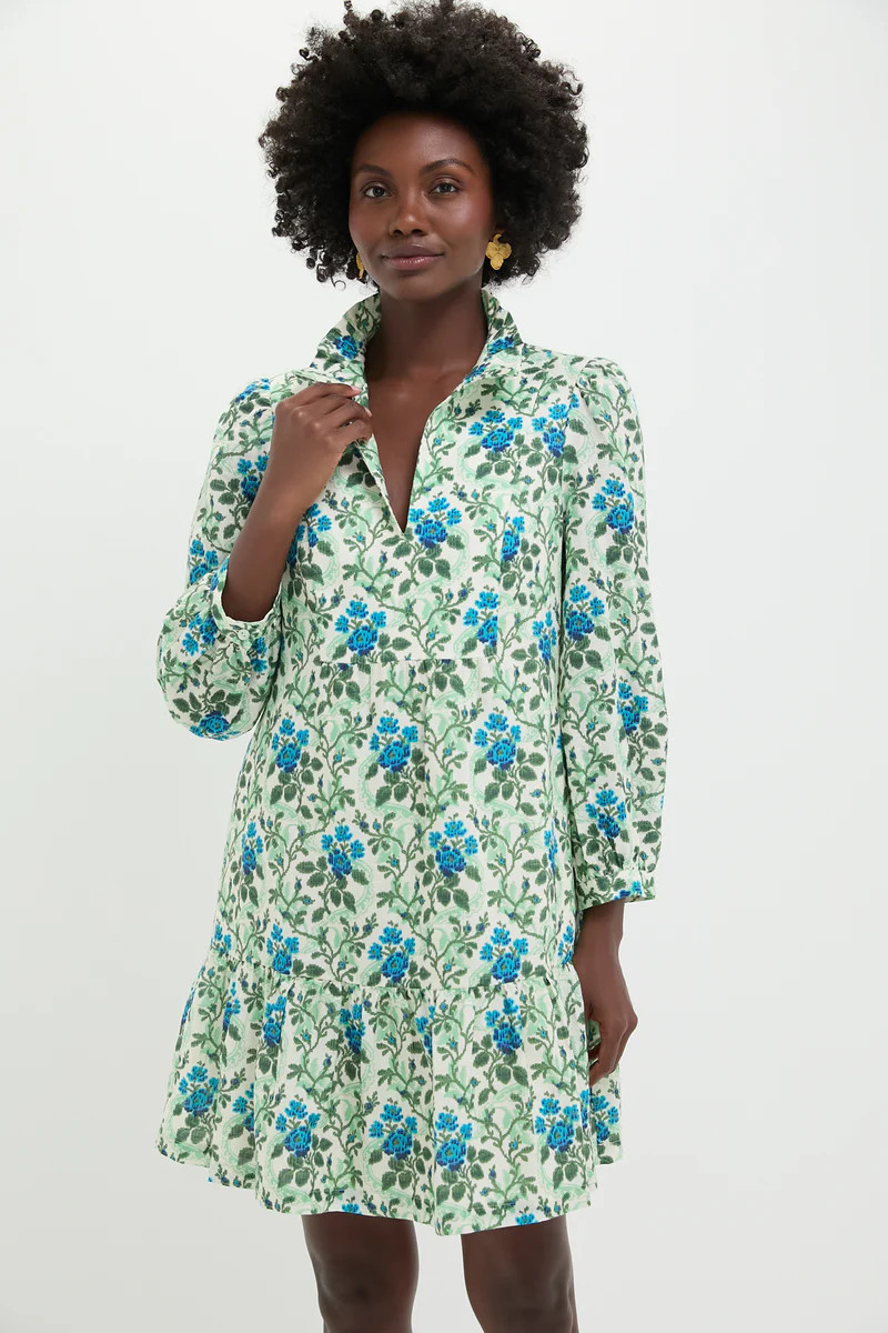 Cerulean Vine Cotton Linen Palmerston Dress | Tuckernuck (US)