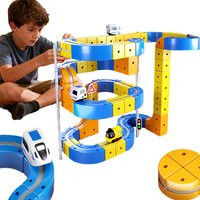 DIY Electric Magnetic Track Set With High-Speed Rail Vehicles STEM Building Game Puzzle Cube Toy for Children Gift(1-100+pieces) | AliExpress (US)
