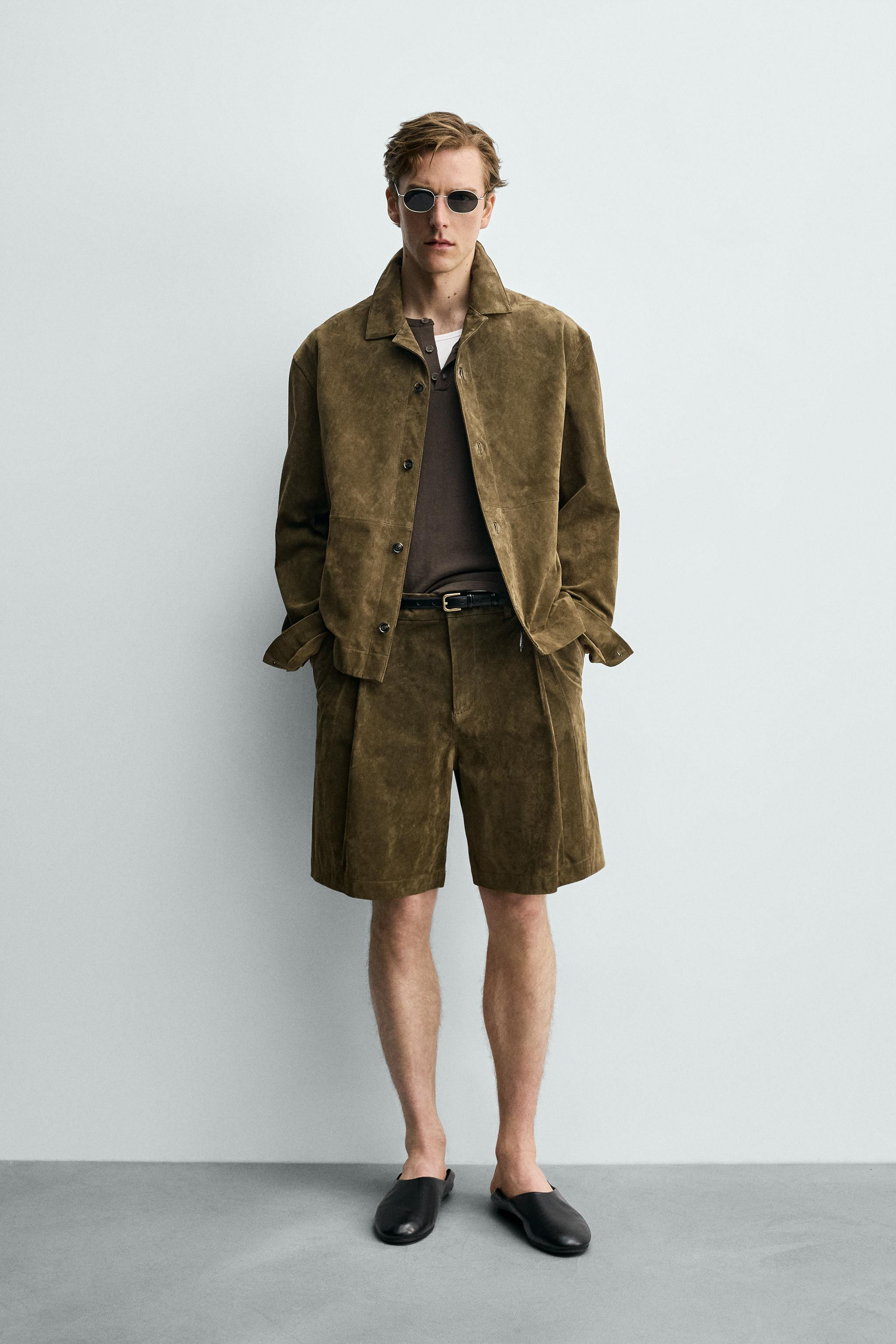 LYOCELL - COTTON PLEATED BERMUDA SHORTS | Zara UK
