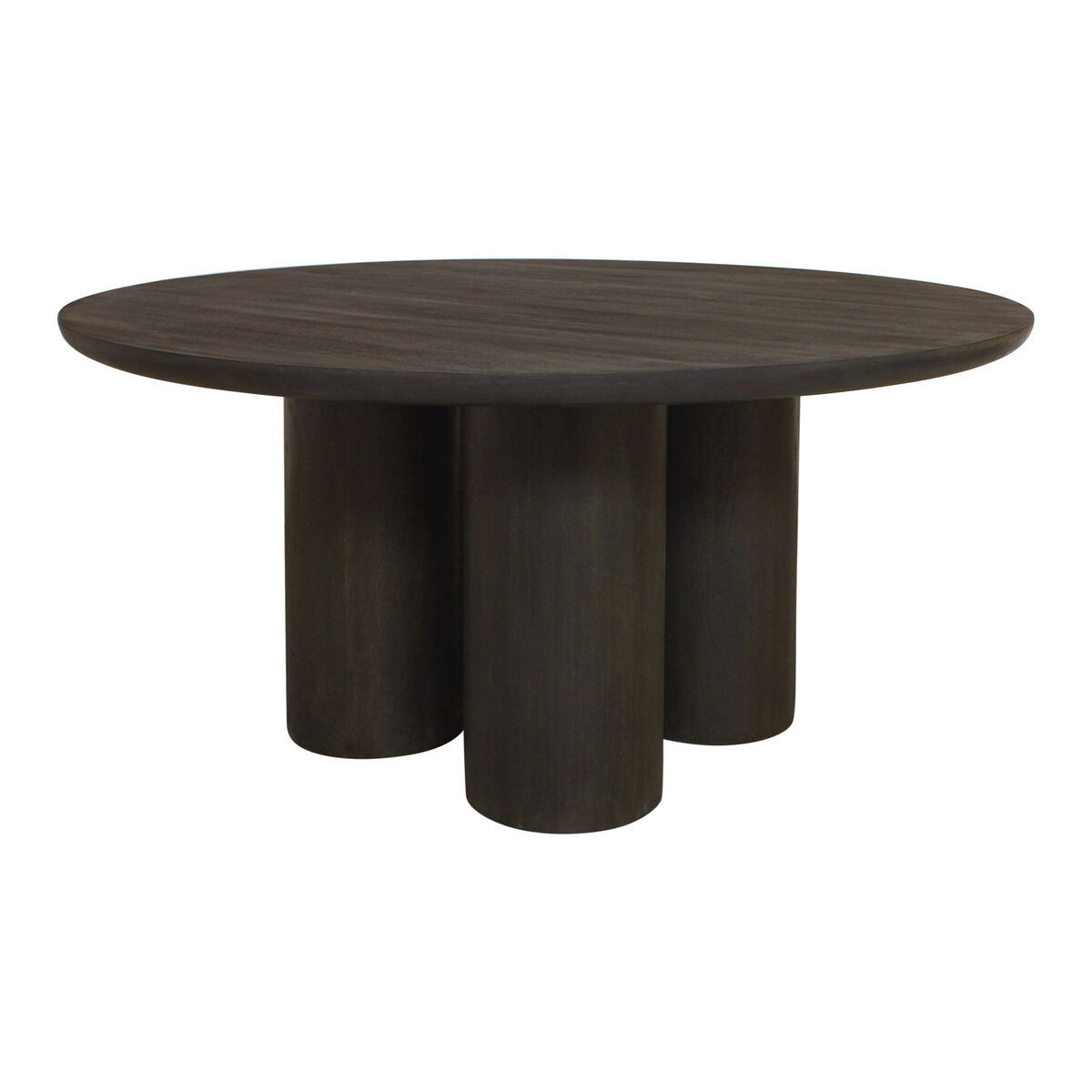 Pranav Round Deep Forest Brown Pillar Leg Dining Table by World Market | World Market