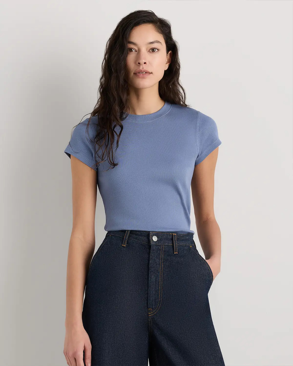 Organic Cotton Micro-Rib Crewneck Tee | Quince