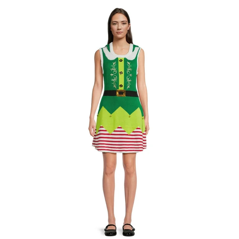 No Boundaries Juniors Elf Dress, Sizes XS-3XL - Walmart.com | Walmart (US)
