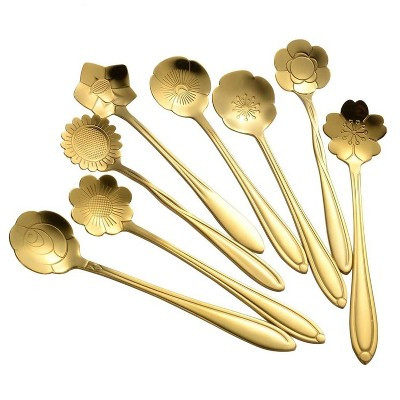 Home Collection 8-Piece Gold Flower Scoop Set | Target