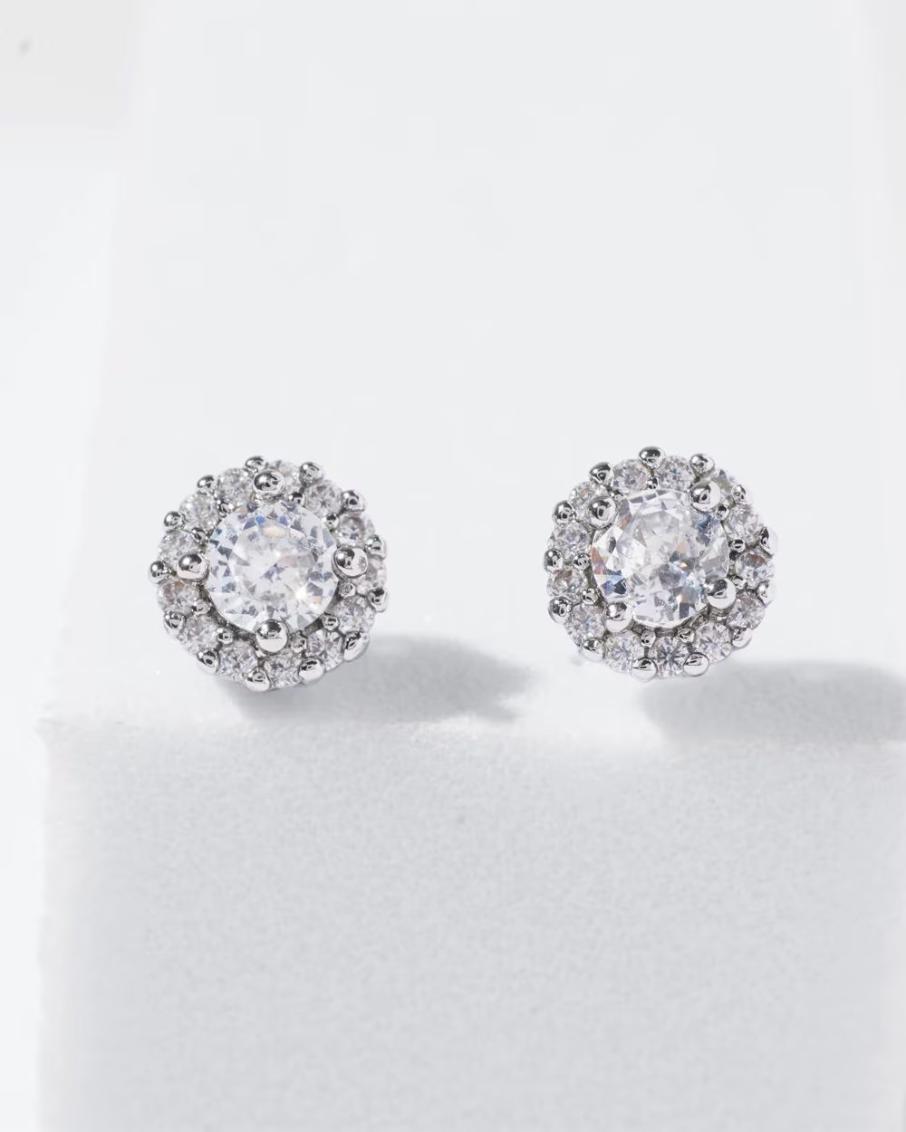 CZ Halo Stud Earrings | White House Black Market