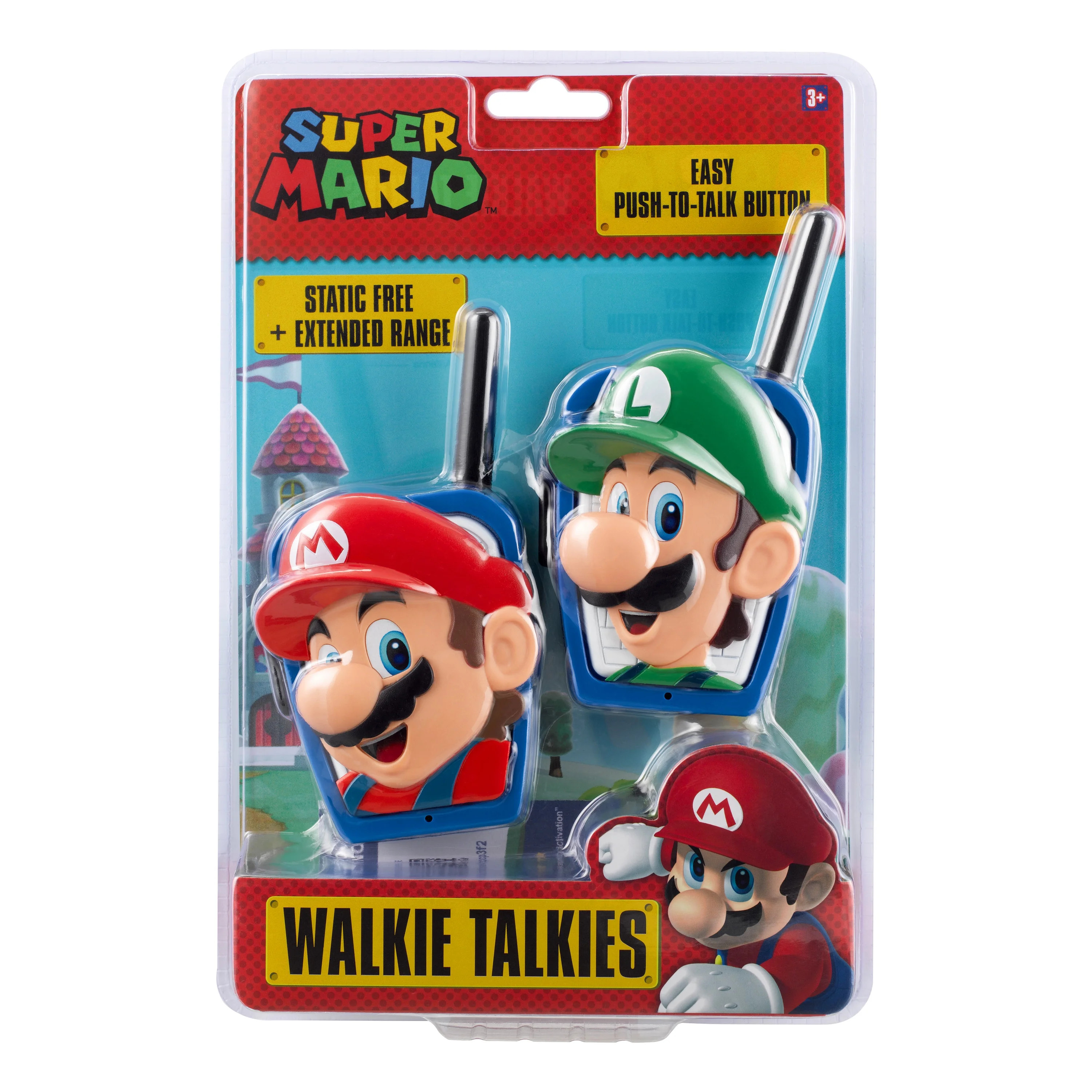 Super Mario Extended Range Walkie Talkies - Action Figures - Push to Talk Button, Children Ages 3... | Walmart (US)