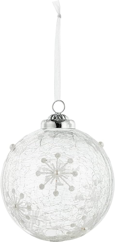 DEMDACO Snowflake 4 Inch Cracked Glass Hanging Christmas Ornament | Amazon (US)