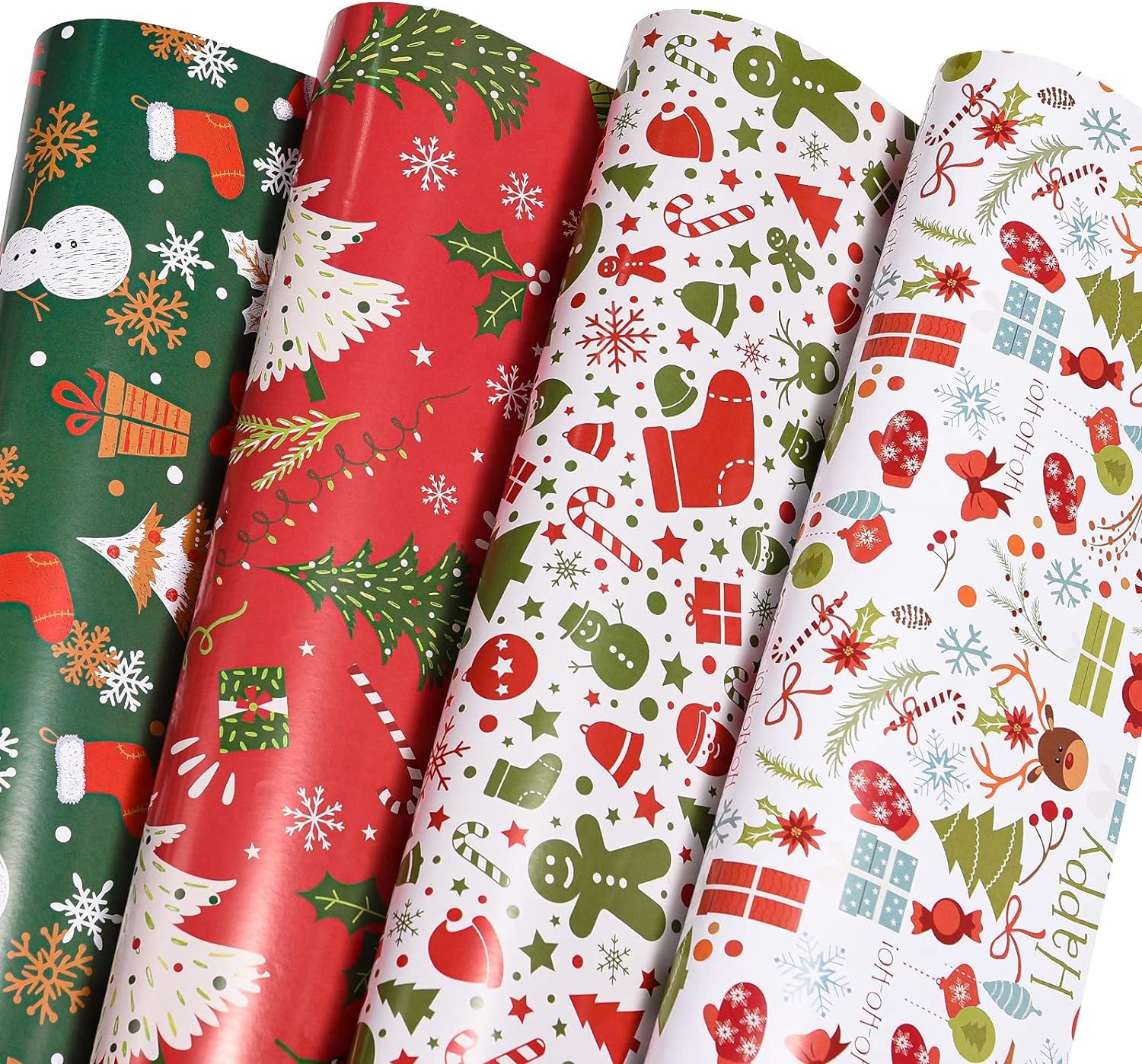 PlandRichW Christmas Wrapping Paper for Kids Boys Girls Man Women Gift's. Papercraft Snowmen, Can... | Amazon (US)