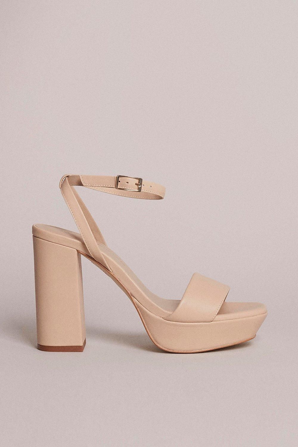 70's Leather Platform Sandal | Karen Millen UK & IE