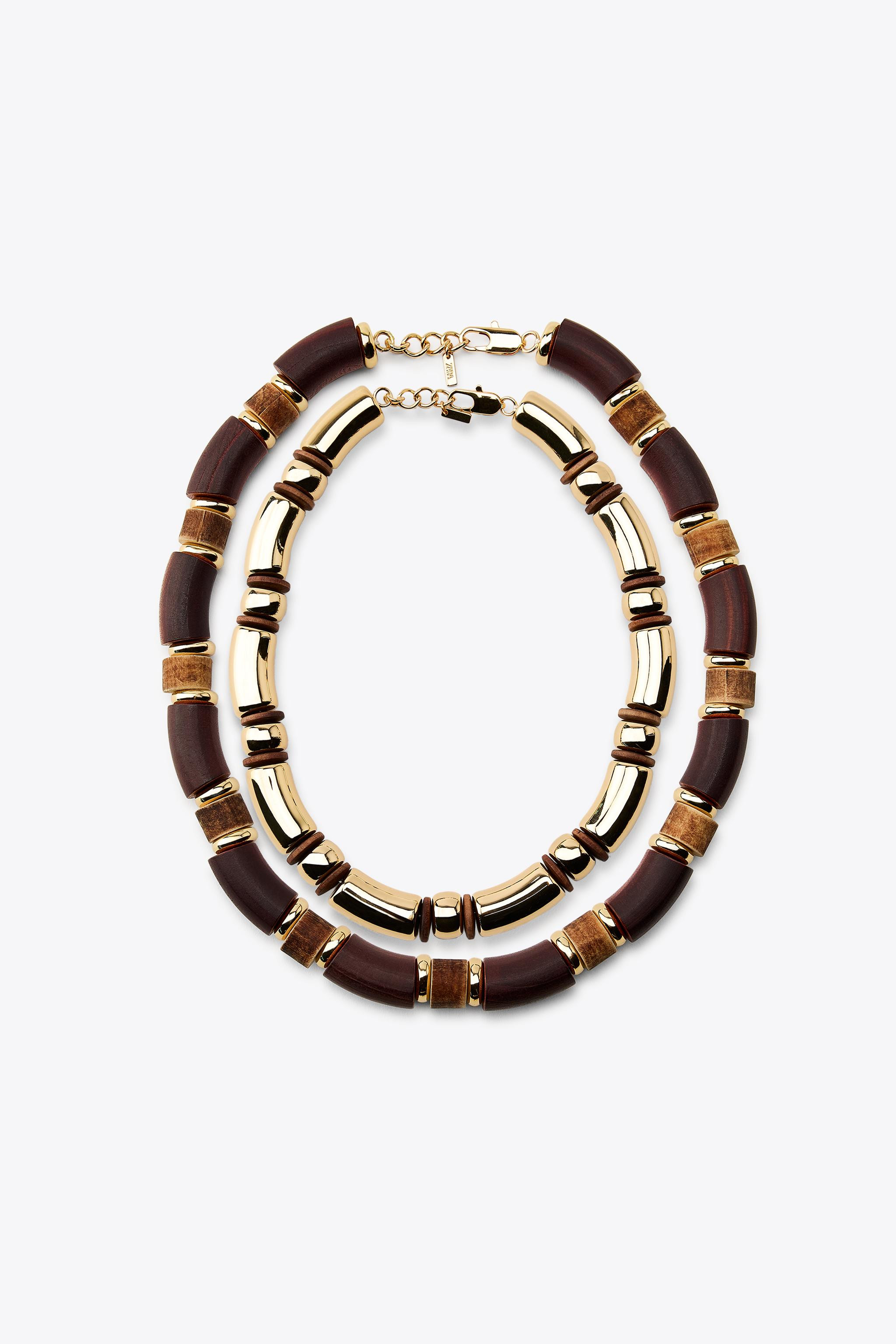 PACK OF 2 COMBINED WOOD NECKLACES | Zara US