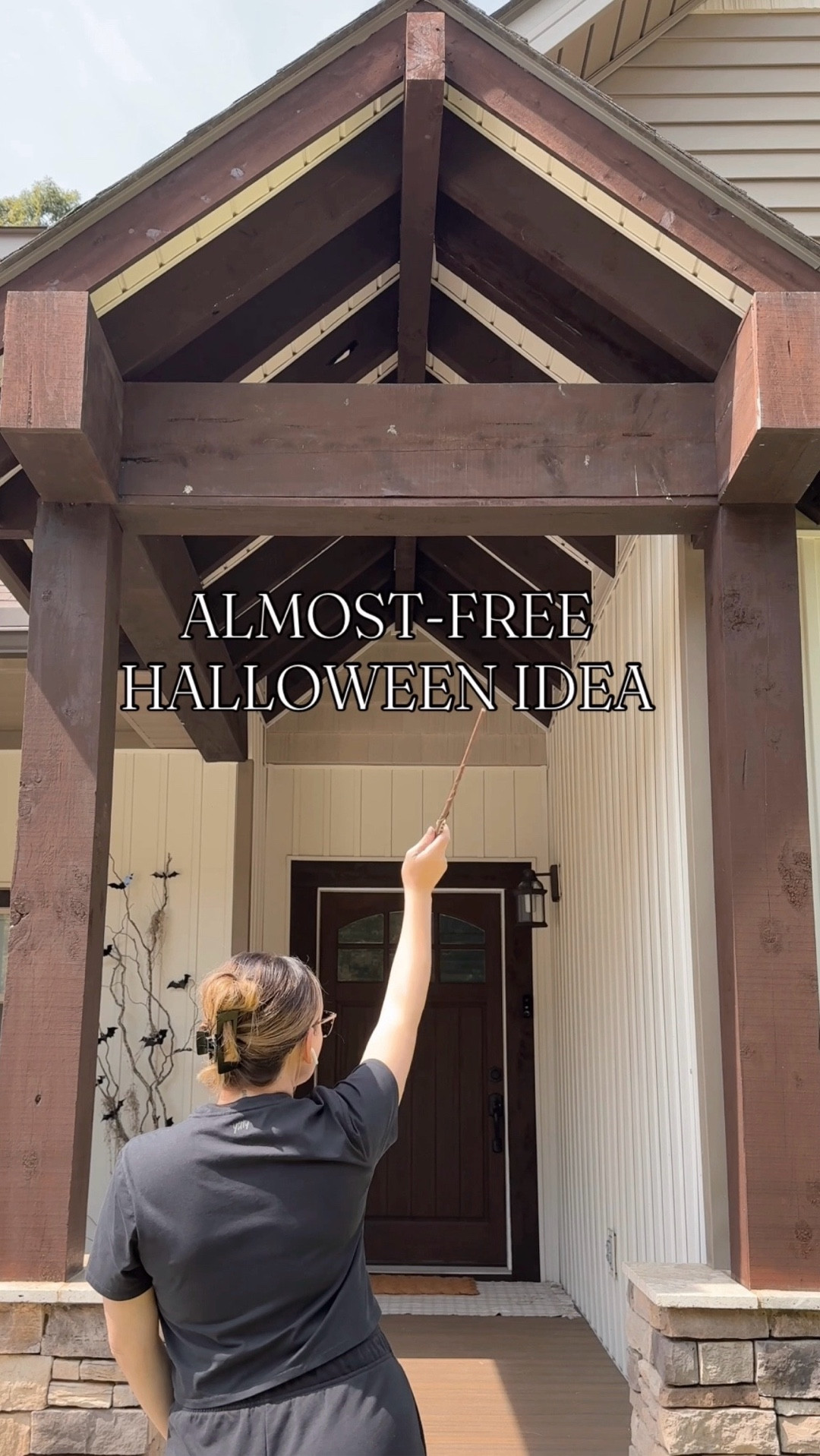 This is your sign to forage for Halloween decor. 🪾 This curly willow tree was dying, so I gave it new life as a spooky front porch decoration by adding some plastic bats, moss and twinkle lights and attaching it to my front porch posts with zip ties. 

#LTKFindsUnder50 #LTKHalloween #LTKHome