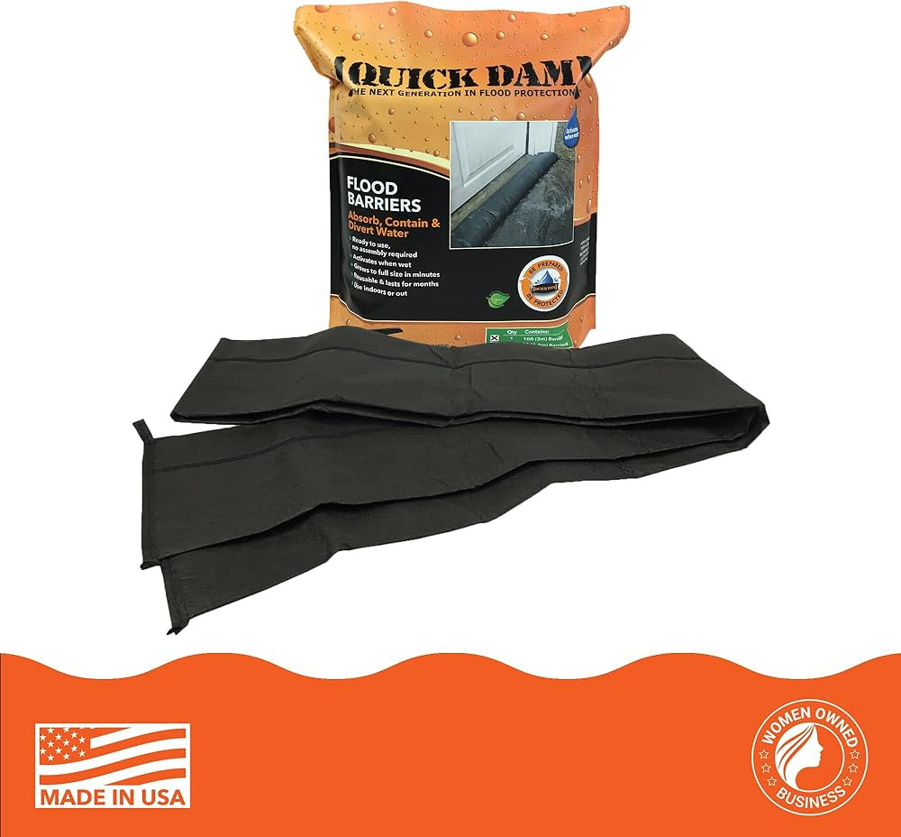Quick Dam QD610-1 Water-Activated Flood Barrier-1 Pack, Black | Amazon (US)