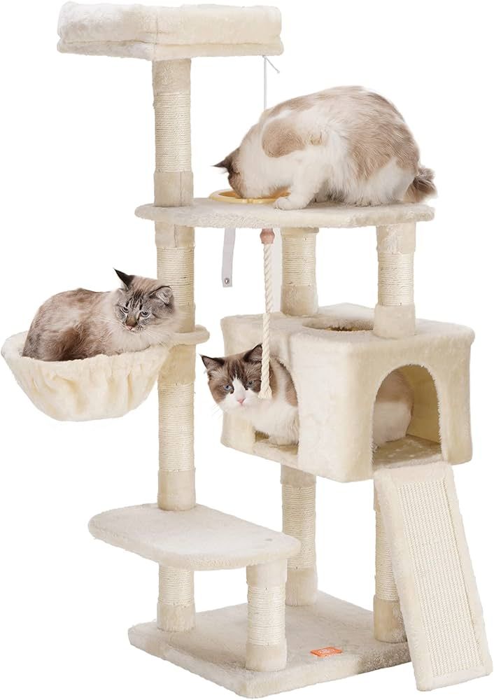 Heybly Cat Tree Cat Tower for Indoor Cats Multi-Level Cat Furniture Condo with Feeding Bowl and Scra | Amazon (US)