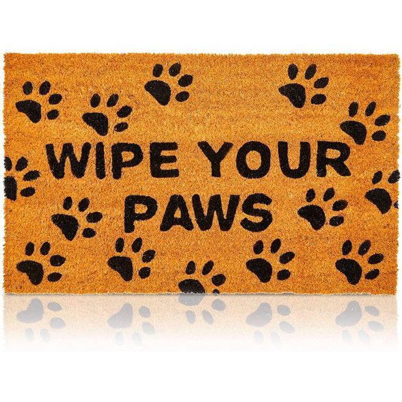 Juvale Wipe Your Paws Coir Door Mat Welcome Doormat Indoor Outdoor Nonslip Front Rugs 17"x30" | Target