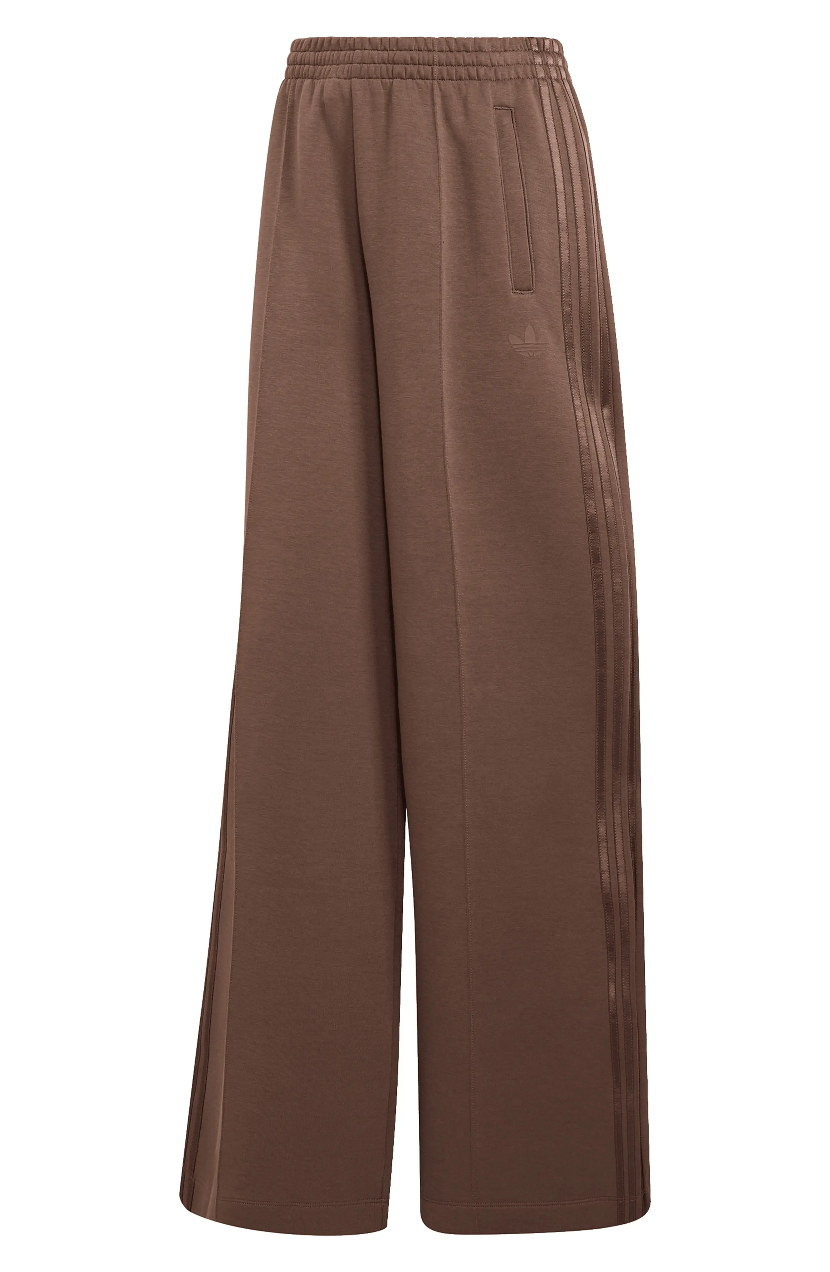 adidas Originals Cotton Blend Scuba Knit Wide Leg Track Pants in Earth Strata at Nordstrom, Size X-Small | Nordstrom