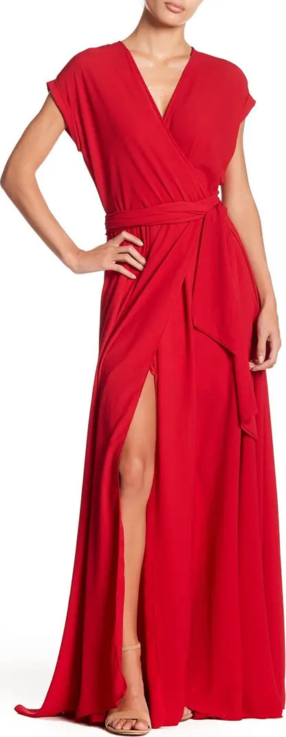 Jasmine Solid Maxi Wrap Dress | Nordstrom Rack